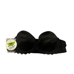 Honeydew Bra Size 36B‎ Black Underwired Strapless or Adjustable Straps Lace